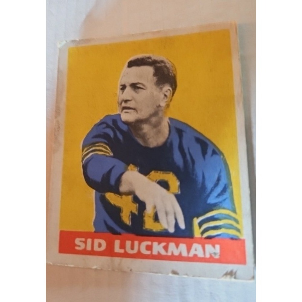 1948 Leaf Sid Luckman 1 Chicago Bears Hall of Fame QB Vintage Football Card fair